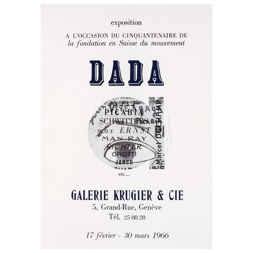 DADA poster from the Galerie Krugier & Cie, 1966